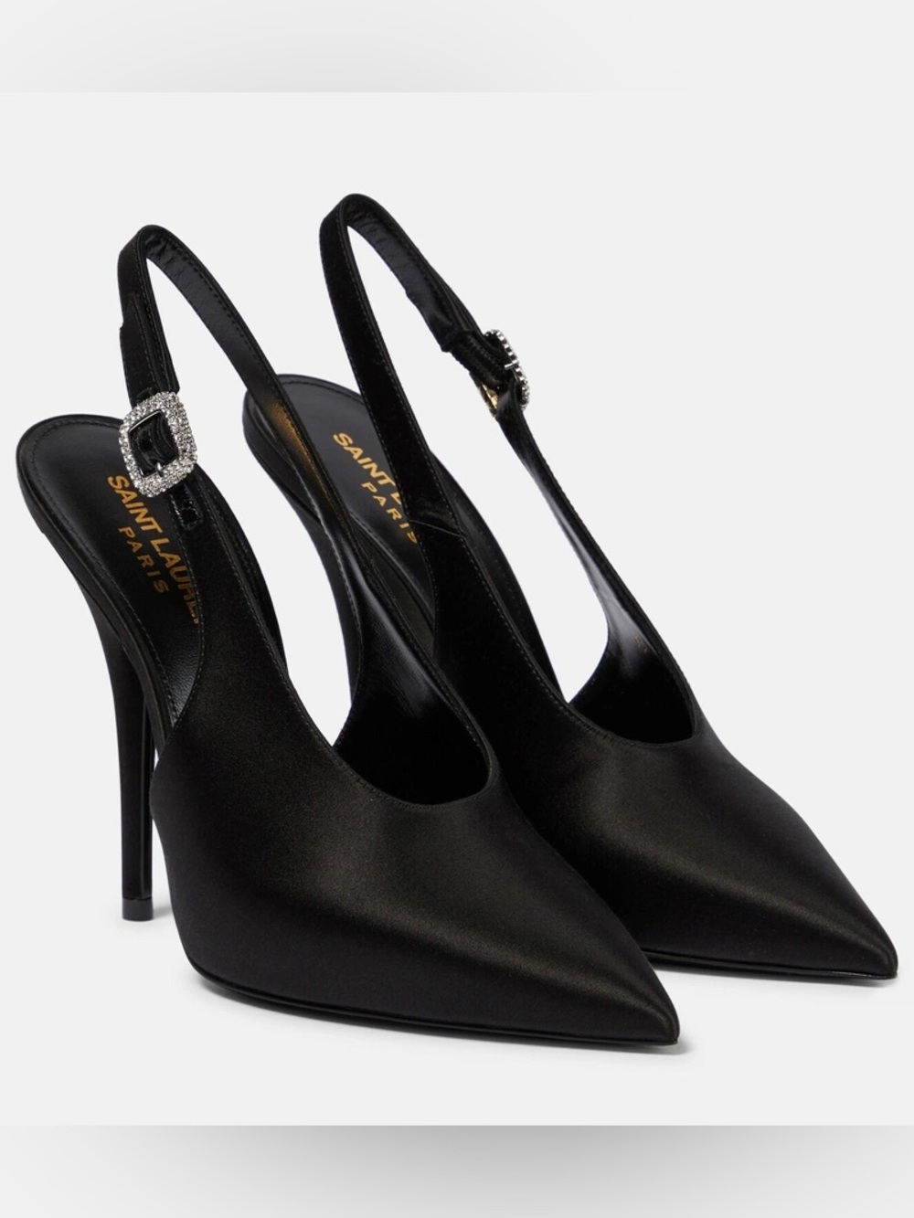 Saint Laurent Yasmeen satin sling back pump black